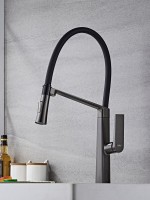 Смеситель для кухни Haiba HB73827-3 оружейная сталь