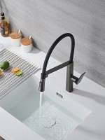 Смеситель для кухни Haiba HB73827-3 оружейная сталь