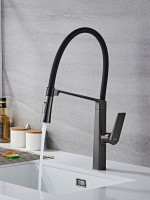 Смеситель для кухни Haiba HB73827-3 оружейная сталь