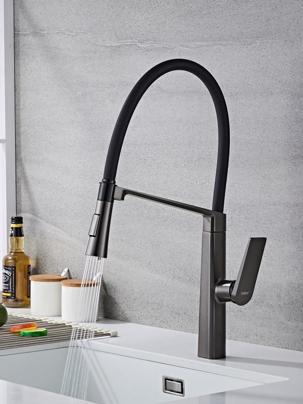 Смеситель для кухни Haiba HB73827-3 оружейная сталь