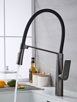 Смеситель для кухни Haiba HB73827-3 оружейная сталь