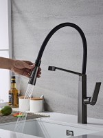 Смеситель для кухни Haiba HB73827-3 оружейная сталь