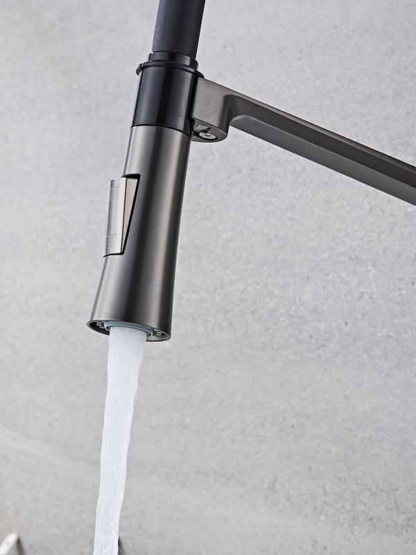 Смеситель для кухни Haiba HB73827-3 оружейная сталь