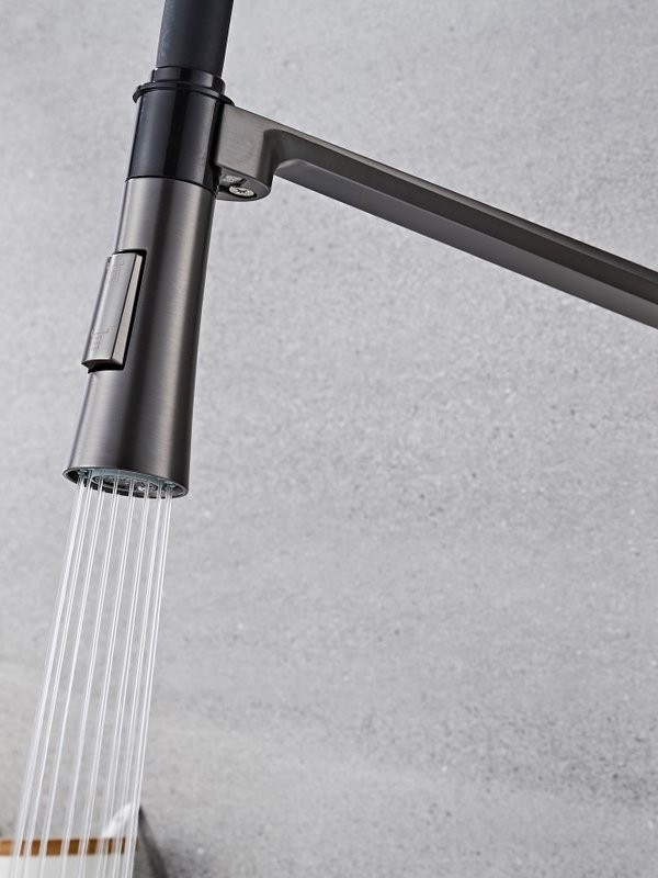 Смеситель для кухни Haiba HB73827-3 оружейная сталь