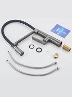 Смеситель для кухни Haiba HB73827-3 оружейная сталь