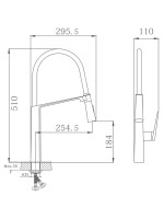 Смеситель для кухни Haiba HB73827-3 оружейная сталь