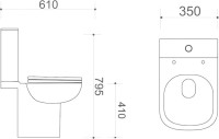 Унитаз-компакт напольный Teymi Kati T40703 с микрофлитом, безободковый, белый