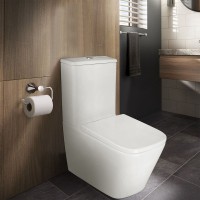 Унитаз-компакт Azario Rise 385х623х792 напольный, безободковый с быстросъемным сиденьем микролифт (AZ-68D)