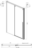 Душевая дверь в нишу Ambassador Intense 110021101IX 120 см, профиль хром