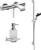 Смеситель для ванны с душем Hansgrohe Vivenis 75420000 + Душевой гарнитур 24170000 + Дозатор 41745000