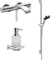 Смеситель для ванны с душем Hansgrohe Vivenis 75420000 + Душевой гарнитур 24170000 + Дозатор 41745000