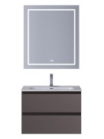 Мебель для ванной комнаты BelBagno Kraft 60 подвесная, матовая темно-серая, раковина bb600etl