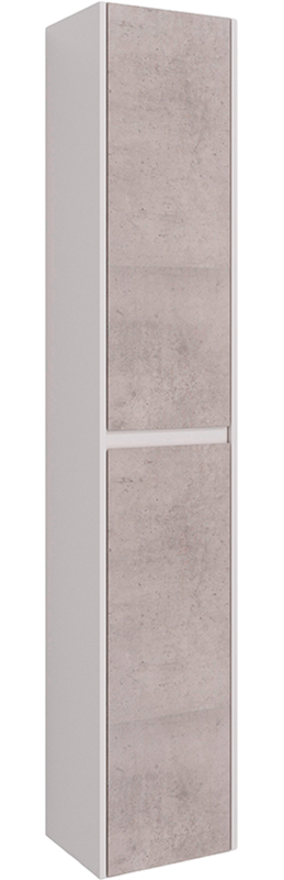 Шкаф пенал для ванной Lemark Combi бетон, белый глянцевый