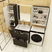 Тумба с раковиной Style Line Бергамо Мини 70 Люкс Plus напольная, антискрейтч черная