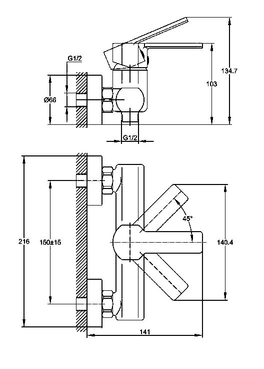 Смеситель для душа Cersanit Умный (Smart) 64511 хром
