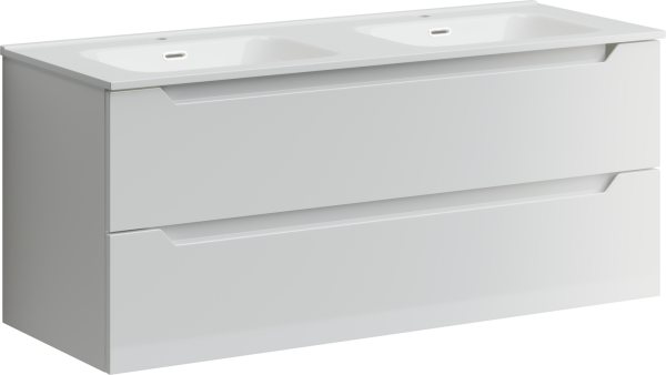 Тумба под раковину Sancos Norma 2.0 двойная 119 см, белый глянец