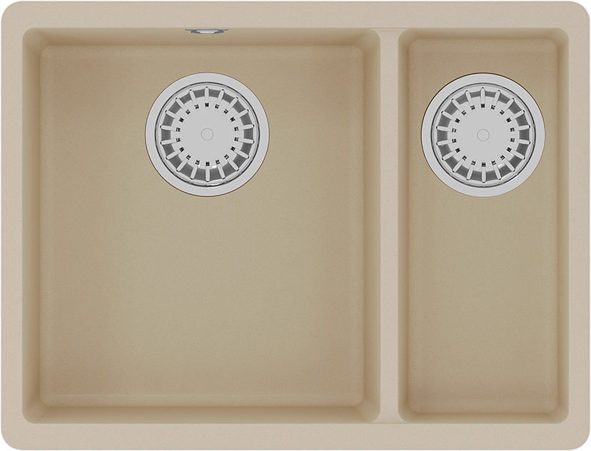 Комплект Мойка Lemark Sinara 550.2-U 9910080 бежевая + Смеситель Comfort LM3075G-Beige с гибким изливом, золото, бежевый