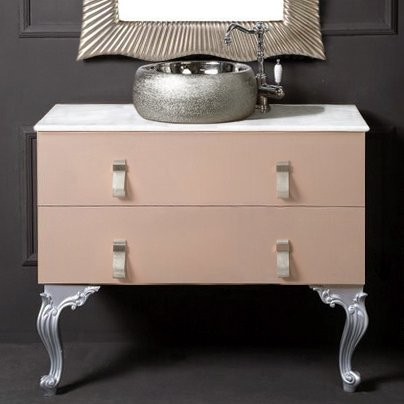 Тумба с раковиной Armadi Art NeoArt 100 капучино с ручками Glaze хром, с ножками