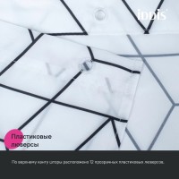 Штора для ванной IDDIS Base BB01P18i11 180х200, черно-белая