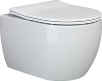 Комплект Унитаз подвесной Ceramicanova Play CN3001 безободковый, с микролифтом + Инсталляция Envision CN1001W + Кнопка Round, белая