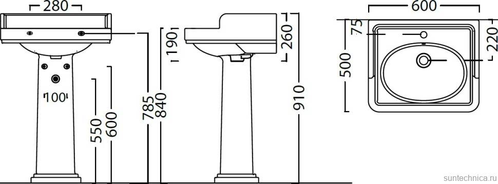 Тумба с раковиной KERAMA MARAZZI Pompei N 60 белая, с 2 ящиками