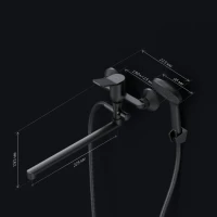 Смеситель с длинным изливом для ванны AM.PM X-Joy F85A90122 черный Смеситель с длинным изливом для ванны AM.PM X-Joy F85A90122 черный