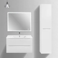 Мебель для ванной комнаты Vincea Mia Slim 90, 2 ящика, белая глянцевая