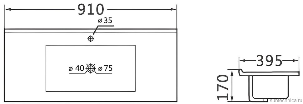 Мебель для ванной комнаты Vincea Mia Slim 90, 2 ящика, белая глянцевая