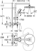 Душевая стойка Grohe Tempesta Cosmopolitan System 250 26672000 с термостатом