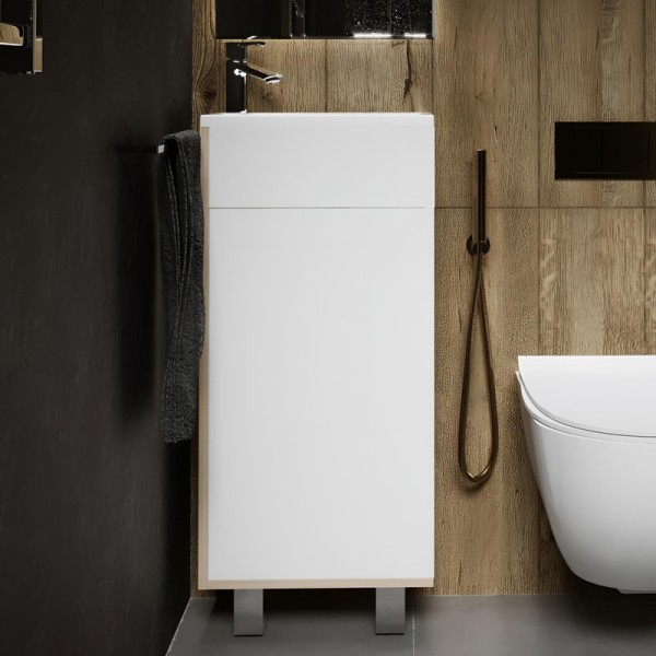 Тумба с раковиной 1MarKa Laura 40Н L, напольная, дуб сонома