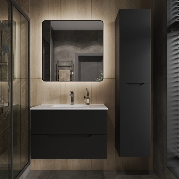 Мебель для ванной комнаты Orange Line 80 черная матовая