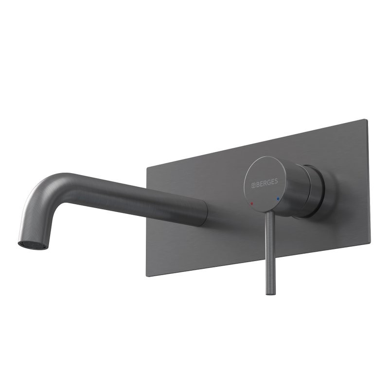 Смеситель для раковины Berges Ventas R 076015 С ВНУТРЕННЕЙ ЧАСТЬЮ, оружейная сталь