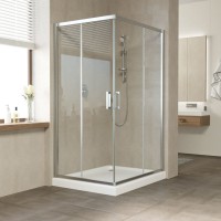 Душевой уголок Vegas Glass ZA-F Tur Novo 120*90 08 01 профиль глянцевый хром, стекло прозрачное
