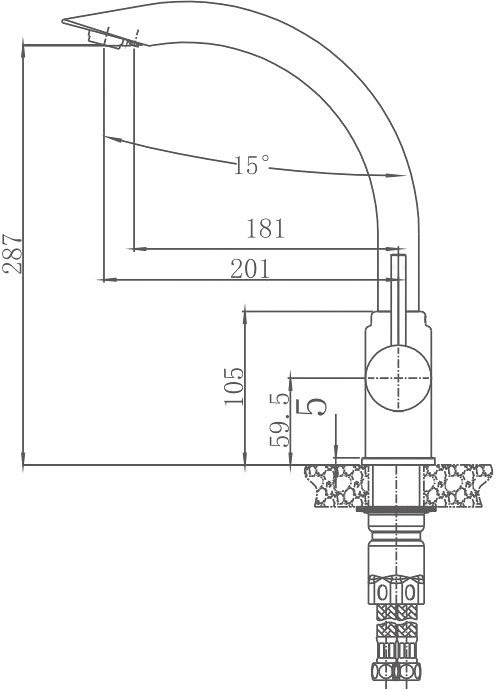 Смеситель для кухни Haiba HB70304