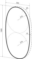 Зеркало Wellsee 7 Rays’ Spectrum 55х100 с подсветкой, черное матовое
