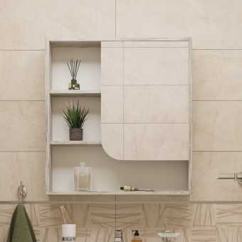 Зеркало-шкаф DIWO Самара 70 R, дуб скандинавский, квадратное, в скандинавском стиле, настенное