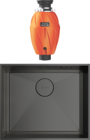 Комплект Мойка Omoikiri Kasen 53-26 INT GM воронёная сталь + Измельчитель Nagare 750