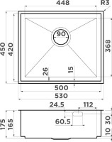Комплект Мойка Omoikiri Kasen 53-26 INT GM воронёная сталь + Измельчитель Nagare 750