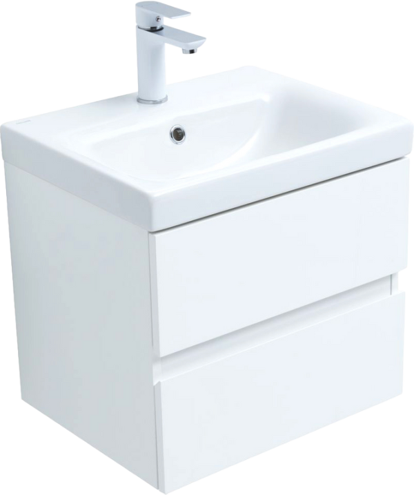 Тумба под раковину Aquanet Беркли 50 белая глянцевая