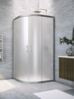 Душевой уголок Vegas Glass ZS Novo 80 07 10 профиль матовый хром, стекло сатин