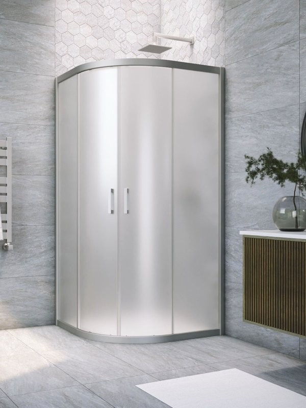 Душевой уголок Vegas Glass ZS Novo 80 07 10 профиль матовый хром, стекло сатин