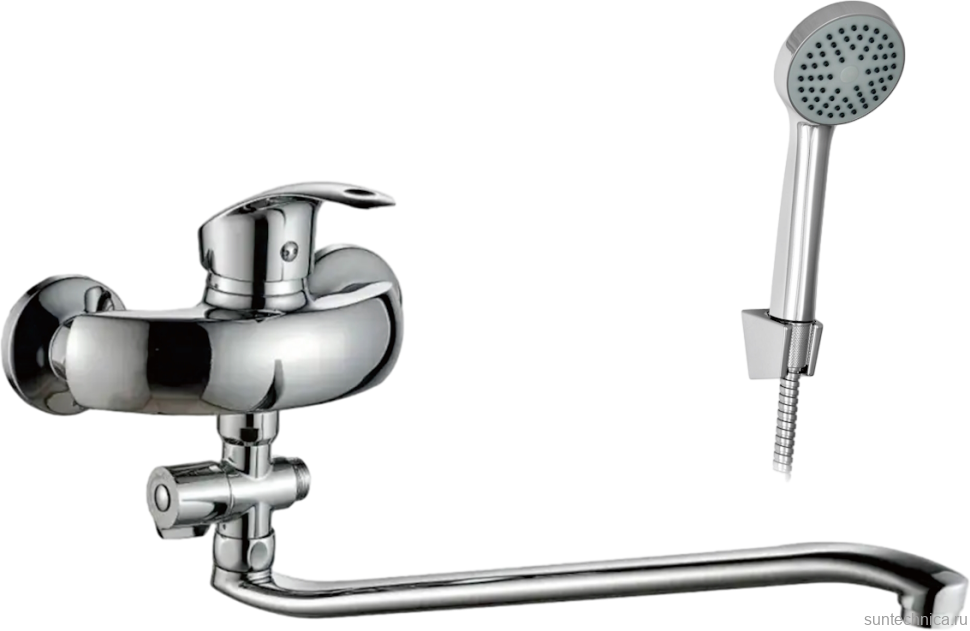 Смеситель с длинным изливом для ванны D-lin 401-6 D140401-6 хром