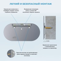 Зеркало Wellsee 7 Rays’ Spectrum 100х55 черное матовое