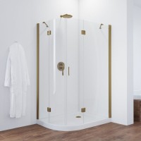 Душевой уголок Vegas Glass AFS-F 120*110 05 01 R профиль бронза, стекло прозрачное