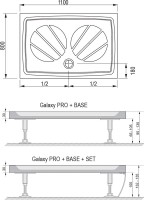 Поддон для душа Ravak Galaxy Pro Gigant Pro 110x80 с сифоном