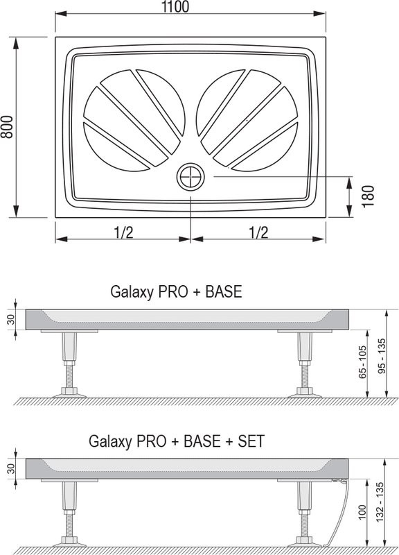 Поддон для душа Ravak Galaxy Pro Gigant Pro 110x80 с сифоном