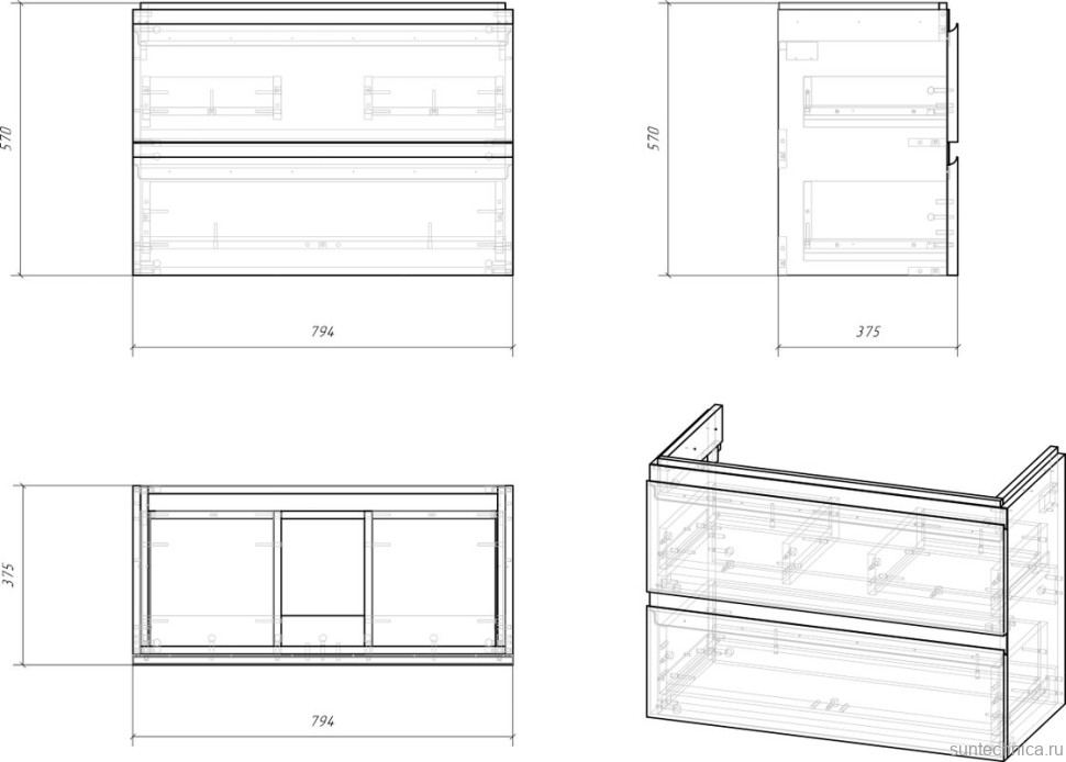Мебель для ванной комнаты Cersanit Moduo slim 80 белая