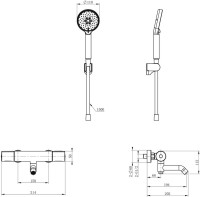 Термостатический смеситель Wonzon & Woghand Inn WW-A2006-A1-CR для ванны с душем, хром