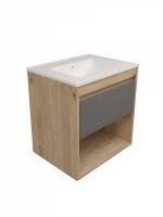 Тумба с раковиной Teymi Vitra 60 дуб, графит