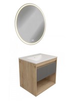 Тумба с раковиной Teymi Vitra 60 дуб, графит